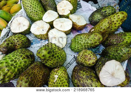 Soursop Fruits At Local Market In Vietnam