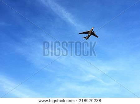 Big Airplane at blue sky in Luanda