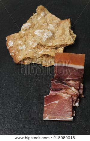 south tirol toerggelen ham speciality on black slate
