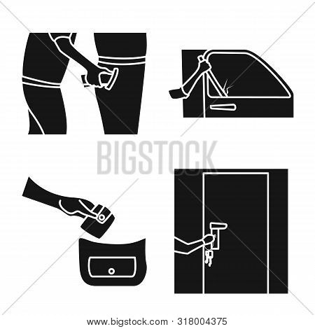Vector Illustration Of Robber And Villain Icon. Set Of Robber And Police Stock Vector Illustration.