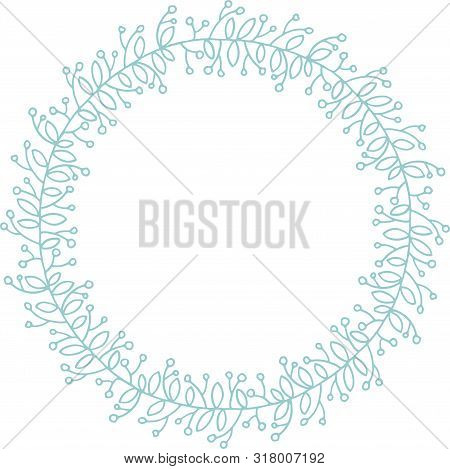 Wreath Of Leaves And Berries For Frame And Decor