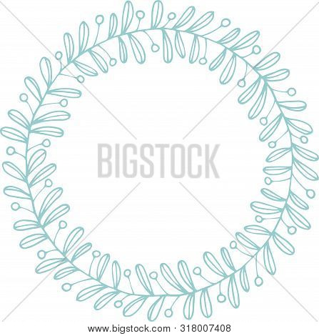 Wreath Of Leaves And Berries For Frame And Decor