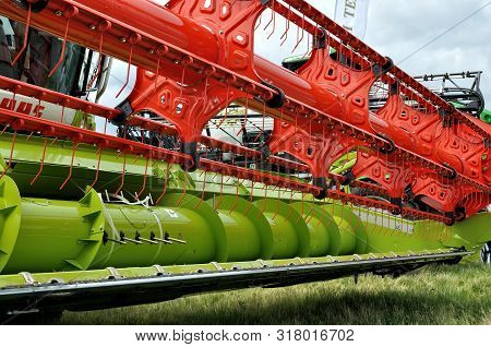 Cherkasy, Ukraine - May 18, 2018: Modern Agricultural Machinery Exhibited At The  Agricultural Exhib