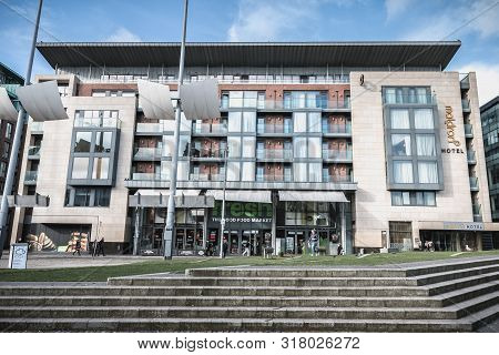 Modern Building Architecture Detail Of The New Smithfield Square In Dublin