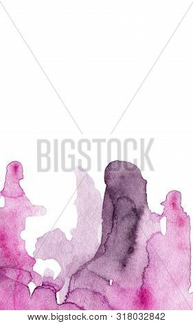 Hand Drawn Abstract Watercolor Background. Colorful Vertical Backdrop.
