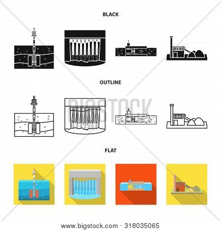 Vector Design Of Source And Environment Symbol. Set Of Source And Bio Stock Symbol For Web.