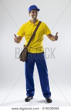 Brazilian Mailman On A White Background