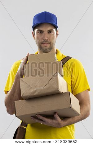 Brazilian Mailman On A White Background