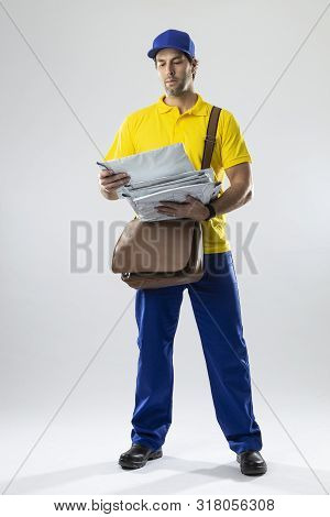 Brazilian Mailman On A White Background