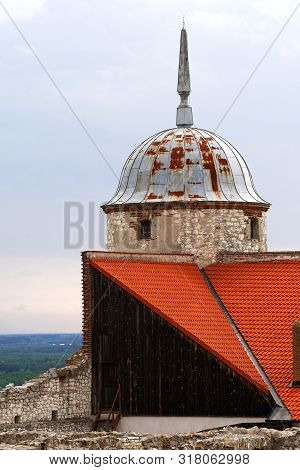 Janowiec - Poland July 11 2019: Ruins Of 16th Century Kazimierz Dolny Castle Defensive Fortification