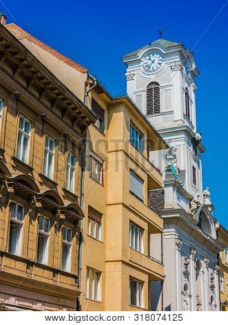 Budapest, Hungary - Jul 30, 2019: Famous Vaci Street, The Main Shopping Street In Budapest, Hungary