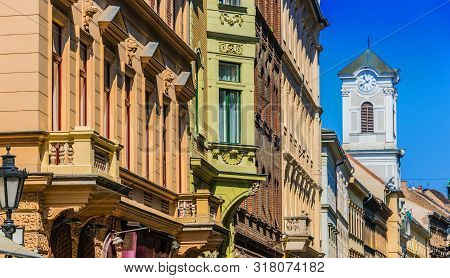 Budapest, Hungary - Jul 30, 2019: Famous Vaci Street, The Main Shopping Street In Budapest, Hungary
