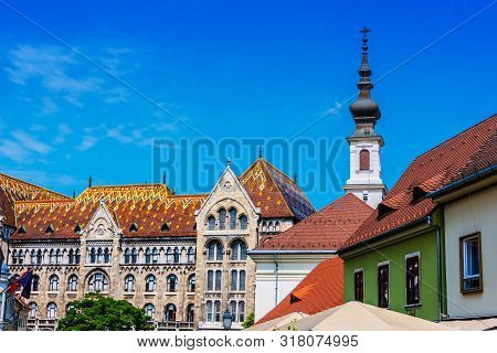 Historic Architecture Of Castle Hill In Budapest, Hungary