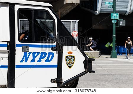 New York - Circa August 2019: New York Police Department Vehicle. Nypd Has Jurisdiction In All Borou