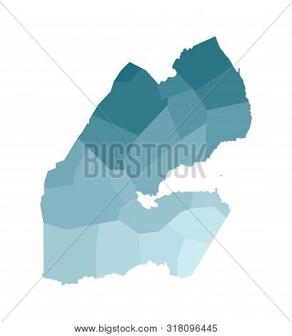 Vector Isolated Illustration Of Simplified Administrative Map Of Djibouti. Borders Of The Districts 