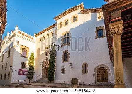 Sitges,spain - May 20,2019 - Building Of Museum In The Streets Of Sitges. Sitges Is Located Between 