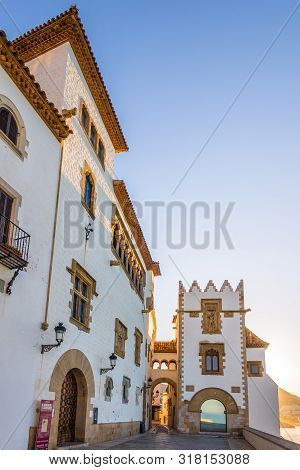 Sitges,spain - May 20,2019 - Building Of Museum In The Streets Of Sitges. Sitges Is Located Between 