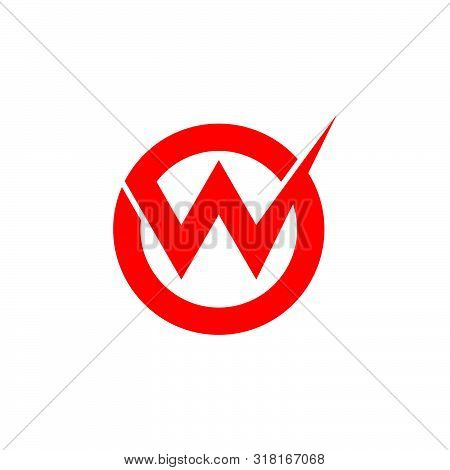 Letter O W Overlapping Circle Logo Vector