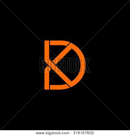 Letter Dk Simple Linked Line Logo Vector