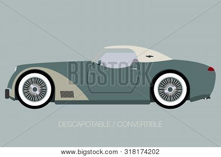 Classical European Car, Side View Of Car, Automobile, Motor Vehicle