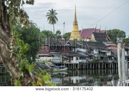 Thailand Chanthaburi Waterfront Wat Bot