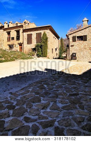 Riopar Viejo, Albacete, Spain- February 8, 2019: Old Beautiful Stone Facades And Streets In Riopar V