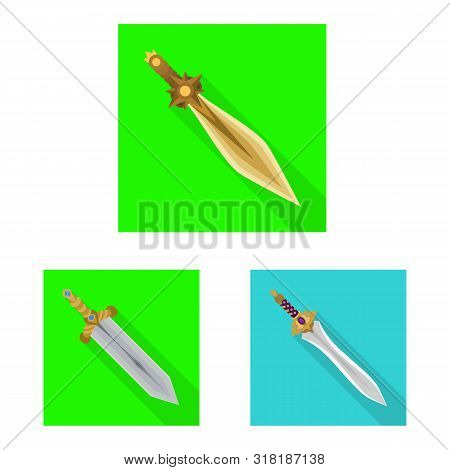 Vector Design Of And Sword Icon. Set Of And Knife Vector Icon For Stock.