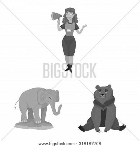 Vector Design Of Zoo And Park Symbol. Collection Of Zoo And Animal Vector Icon For Stock.