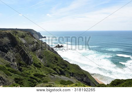Seascape From The Viewpoint Of Castelejo (photo Address Castelejo Beach) , Vila Do Bispo, Algarve, P