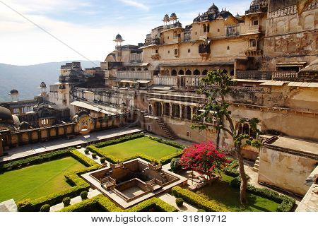 Bundi Palace güzel manzara. Hindistan