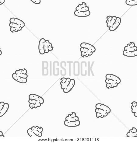 Seamless Pattern Of Poops - Excrement Backgrouns In Simple Style