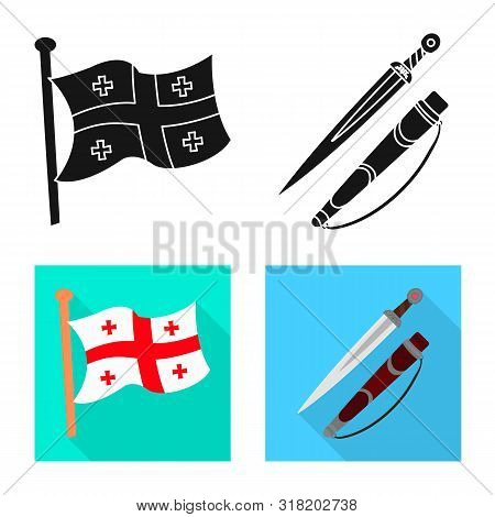 Vector Design Of Culture And Sightseeing Sign. Set Of Culture And Originality Stock Symbol For Web.