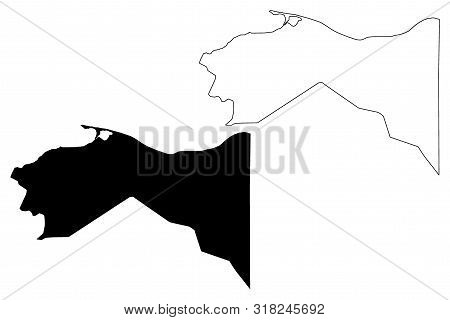 Colon Department (republic Of Honduras, Departments Of Honduras) Map Vector Illustration, Scribble S