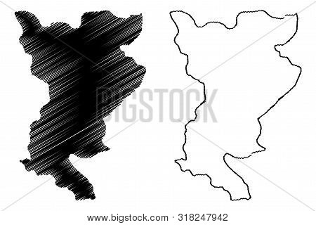 Siliana Governorate (governorates Of Tunisia, Republic Of Tunisia) Map Vector Illustration, Scribble