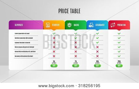 Medical Tablet, Report And Chemistry Lab Icons Simple Set. Pricing Table, Price List. Target Path Si