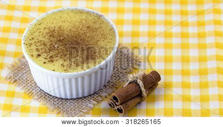 Brazilian Sweet Corn Cream, Dessert, Canjica Or Jimbelê, Dessert Cured Corn Corn Mousse With Cinnamo
