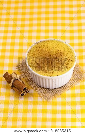 Brazilian Sweet Corn Cream, Dessert, Canjica Or Jimbelê, Dessert Cured Corn Corn Mousse With Cinnamo
