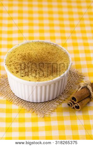 Brazilian Sweet Corn Cream, Dessert, Canjica Or Jimbelê, Dessert Cured Corn Corn Mousse With Cinnamo