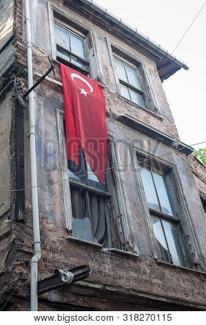 View Of The Old Buildings In Istanbul. Balat District, Turkey