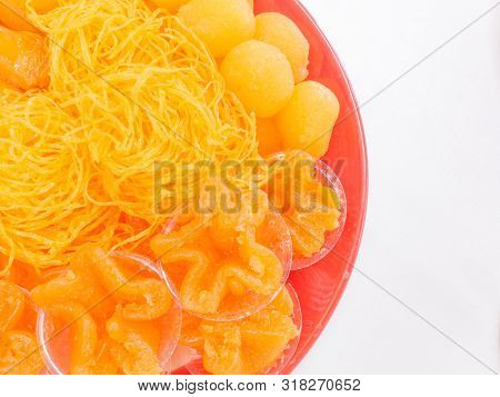Sweet Egg Floss,thai Dessert Golden Threads ,foi Thong,thong Yip,thongbib,tong Yord