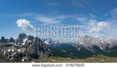 Panorama Of Parco Naturale Tre Cime (drei Zinnen). Tyrol, Italy