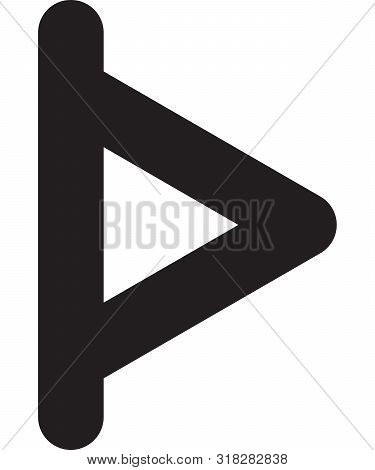 Ancient Scandinavic Rune Turizas. Viking Futhark Alphabet. Flat Black Line Icon. Graphic Element. Ve