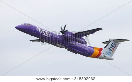 Airplane Takes Off From Dusseldorf Airport