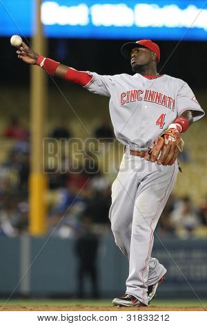 LOS ANGELES - 20. srpna: Reds 2B (#4) Brandon Phillips během zápasu Reds vs. Dodgers 20 srpen 2010 