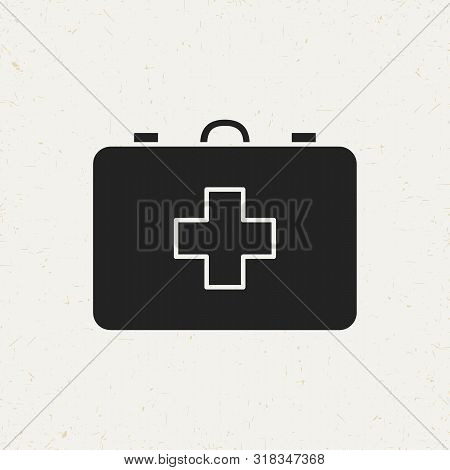 Flat Minimal First Aid Kit Icon. Simple Vector First Aid Kit Icon. Isolated First Aid Kit Icon For V