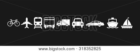 Transports, Delivery Icons. Vector Illustration, Flat Design.