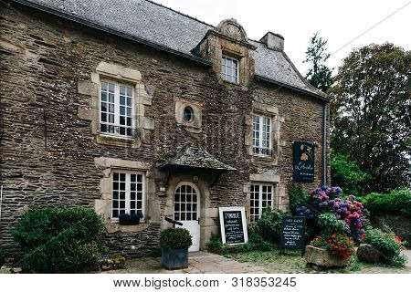 Rochefort-en-terre , France - July 26, 2018: View Of The Picturesque Medieval Village, One Of The Mo