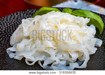 White Konjac Shirataki Noodles, Gluten Free And No Fat Diet Vegetarian And Vegan Asian Food