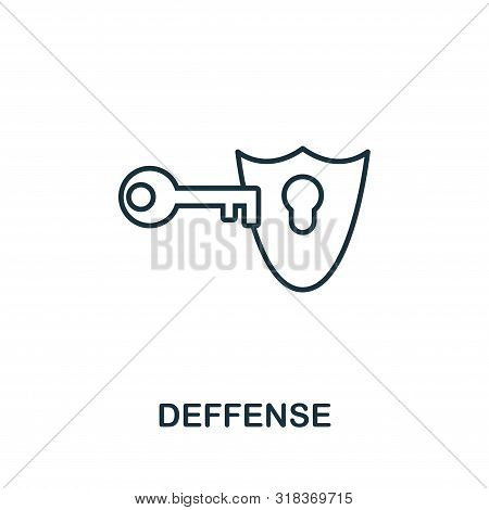 Deffense Thin Line Icon. Creative Simple Design From Security Icons Collection. Outline Deffense Ico