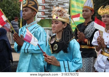 A Parade Of Traditional Cultural Costumes By Young People At The 74th Republic Of Indonesia Annivers